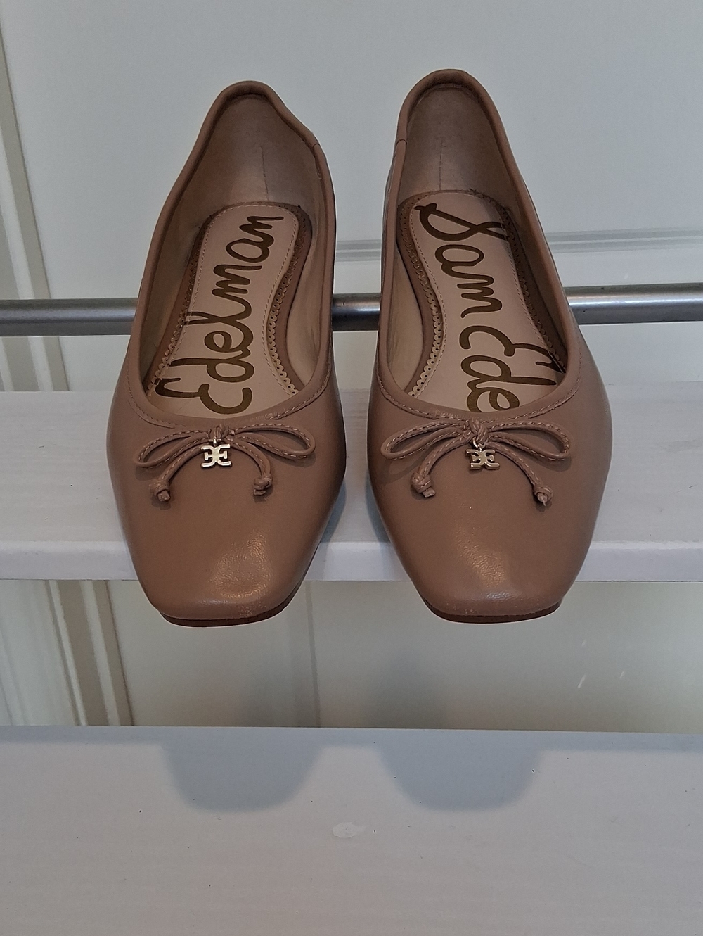 Sam Edelman Leather Ballet Flats in Taupe